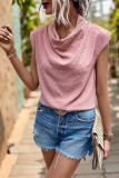 Pink Sleeveless Jacquard Shirt Top