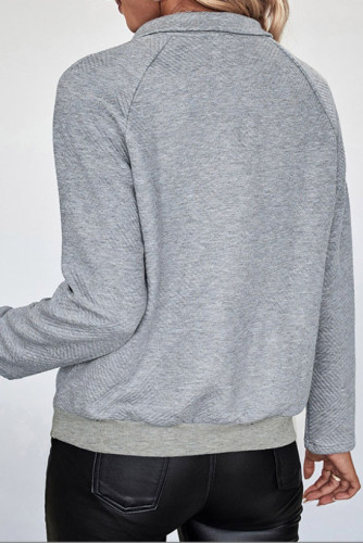 V-Neck Long Sleeved Letter Pullover Hoodie