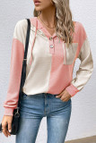Casual Long Sleeved Contrasting Hooded Top