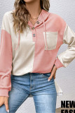 Casual Long Sleeved Contrasting Hooded Top