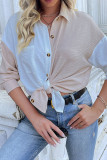 Autumn Contrast Long Sleeved Shirts