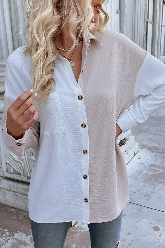 Autumn Contrast Long Sleeved Shirts