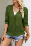 Hollow V-Neck Knitted Sweater Cardigan