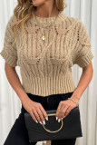 Short Sleeve Transparent Knitted Pullover Sweater