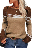 Striped Round Neck Knitted Sweater