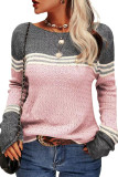 Striped Round Neck Knitted Sweater