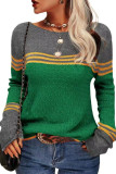 Striped Round Neck Knitted Sweater