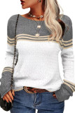 Striped Round Neck Knitted Sweater