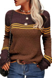 Striped Round Neck Knitted Sweater
