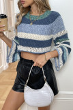 Round Neck Hollow Knitted Pullover Sweater