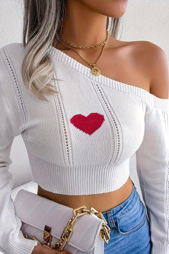 Off Shoulder Knitted Long Sleeved Sweater