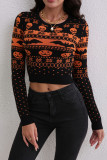 Halloween Long Sleeved Knitted Sweater