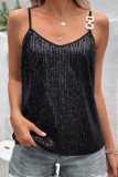 Sleeveless Top Sequined Camisole Vest