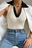 Knitted Pullover Sleeveless Polo Shirt