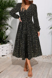 V-Neck Sequined Banquet Long Sleeve Dress