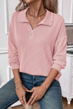 Striped Zipper Long Sleeved Sweatshirt