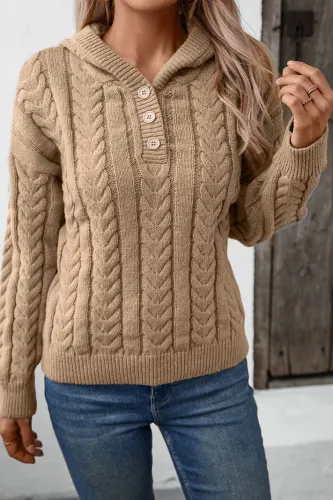 Solid Color Knitting Fried Dough Twists Sweater