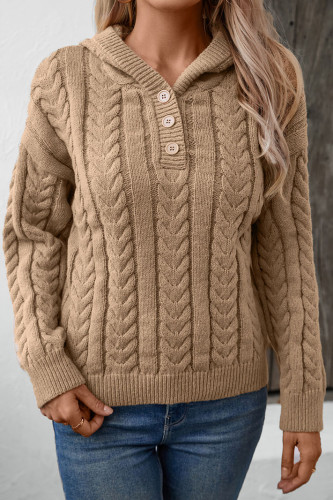 Solid Color Knitting Fried Dough Twists Sweater