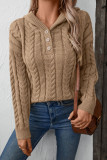 Solid Color Knitting Fried Dough Twists Sweater