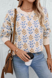 Round Neck Loose Flower Knitted Sweater