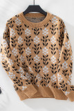 Round Neck Loose Flower Knitted Sweater