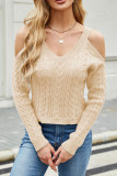 Solid Color Off Shoulder Knitted Sweater