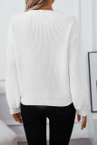 Round Neck Loose Solid Color Hollow Sweater