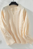 V-Neck Loose Casual Knitted Sweater