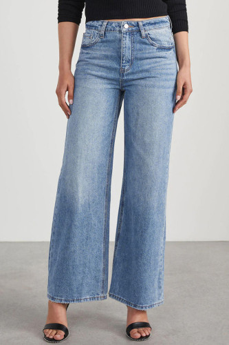 High Elasticity Wide Leg Denim Pants