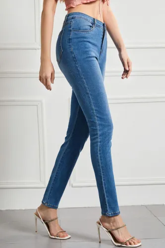 High Waisted High Stretch Denim Pants