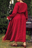 Large Size Polka Dot Loose Long Sleeved Dress