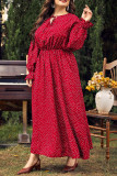 Large Size Polka Dot Loose Long Sleeved Dress