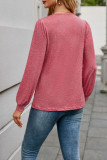 V-Neck Solid Color Long Sleeve T-Shirts