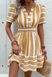 V-Neck Bohemian Long Sleeve Dress
