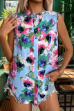 Ethnic Style Printed Sleeveless Shirt