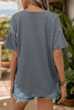 Casual V-Neck Short Sleeve Top