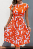 Geometric Pattern Printed Pleated Dress