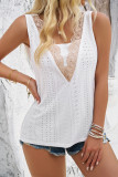 Leisure Sleeveless Hollowed Out Lace Vest