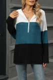 Loose Zipper Hooded Long Sleeved Top