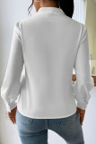 V-Neck Solid Color Loose Fitting Shirt