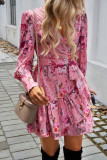 Elegant Temperament V-Neck Printed Dress