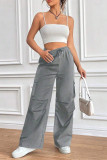 Versatile Solid Color Straight Leg Pants