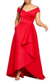 Solid Color One Shoulder Sleeveless Dress