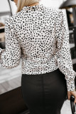 Leopard Print Long Sleeved V-Neck Shirt