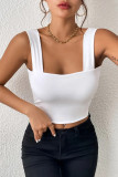 Sleeveless U-Neck Solid Color Top Vest
