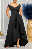 Solid Color One Shoulder Sleeveless Dress