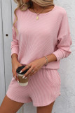 Long Sleeved Shorts Striped Two-Piece Set