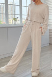 Round Neck Knitted Long Sleeved Two-Piece Set