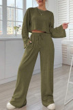 Round Neck Knitted Long Sleeved Two-Piece Set