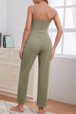 Waffle Knitted Strap Sleepwear 3-Piece Set